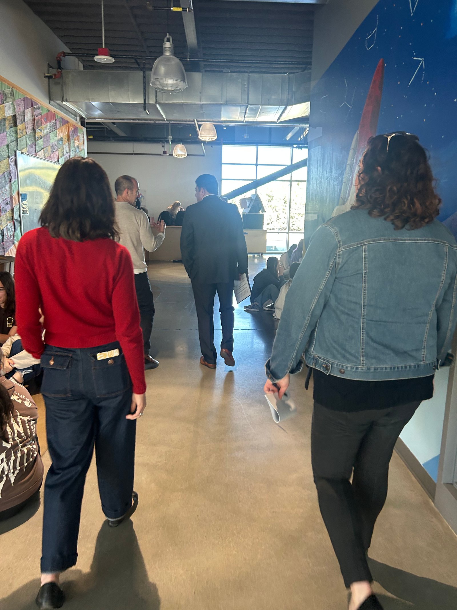 Bright and inspiring hallways designed for student collaboration