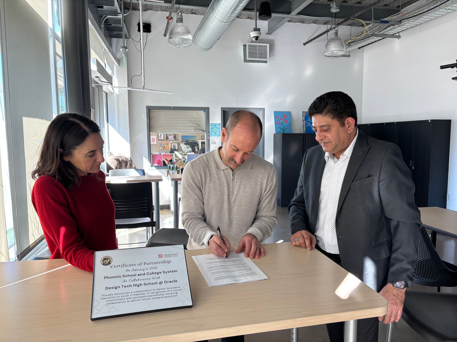 MOU signing ceremony at Phoenix School — official agreement signing